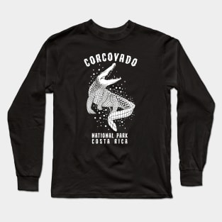 Crocodile Silhouette | Costa Rica | Corcovado National Park Long Sleeve T-Shirt